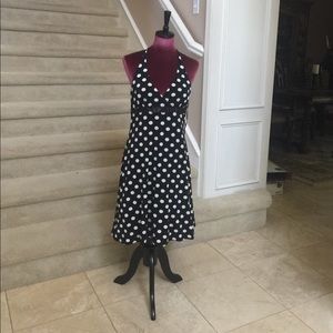 Black white polka dot dress