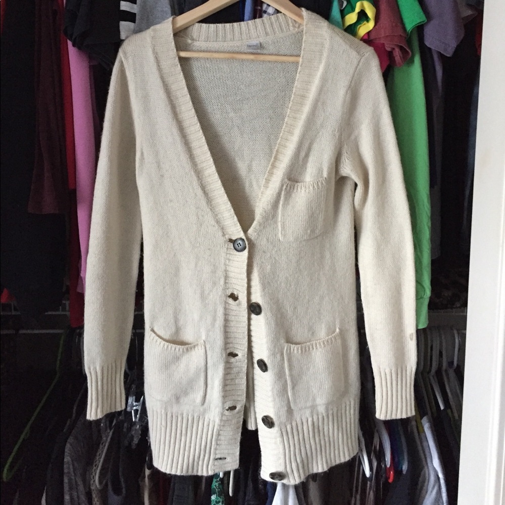 Cream Thick Knit Cardigan