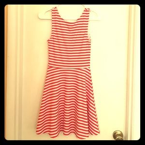 Red and white striped dress