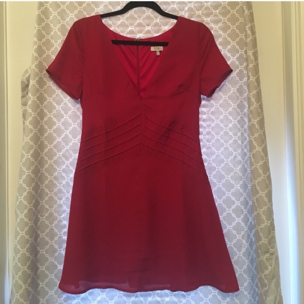 Deep V Skater Dress