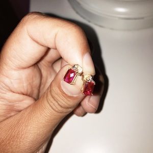 July birthstone - Ruby & diamond earrings