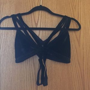 For Love And Lemons black velvet bralette