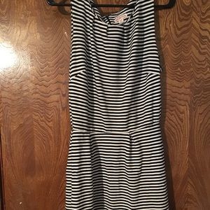 Black and white striped dress