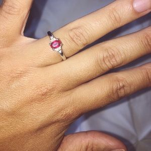 July birthstone - Ruby and diamond ring