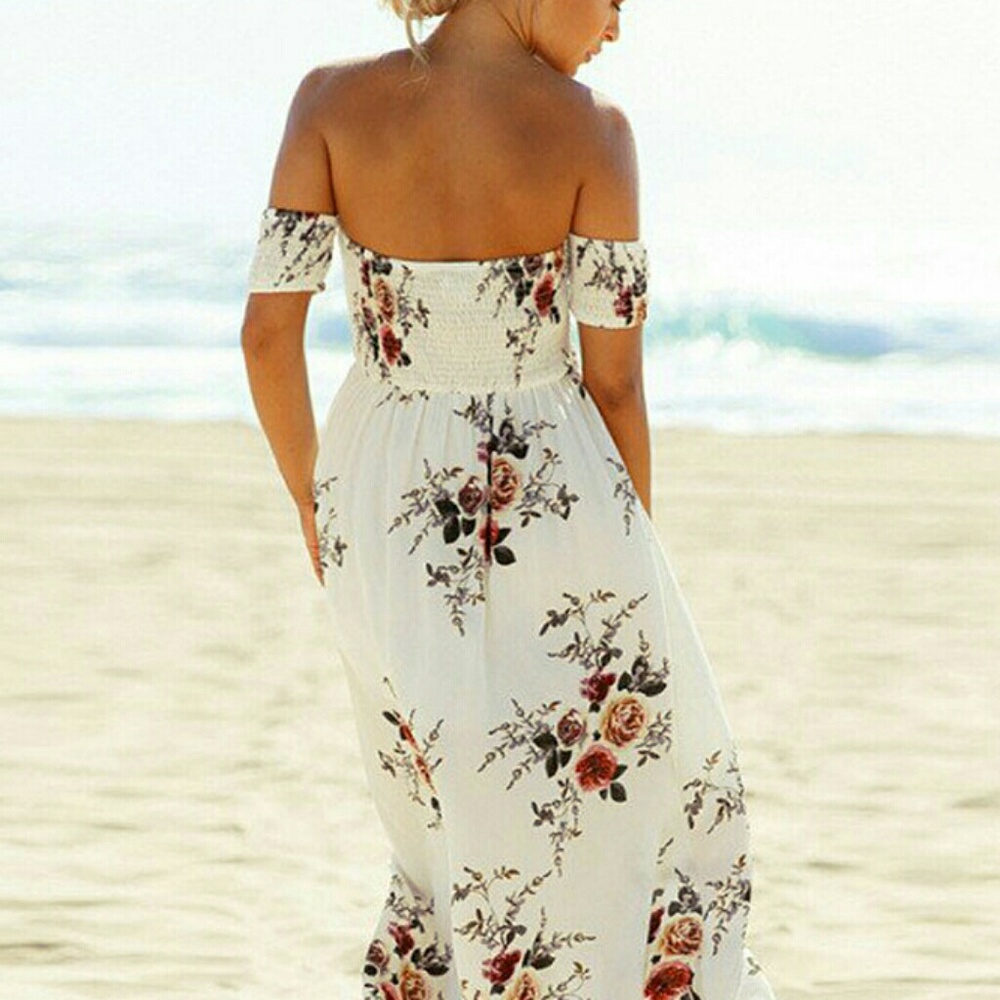White Floral Maxi Dress - Picture 4 of 8