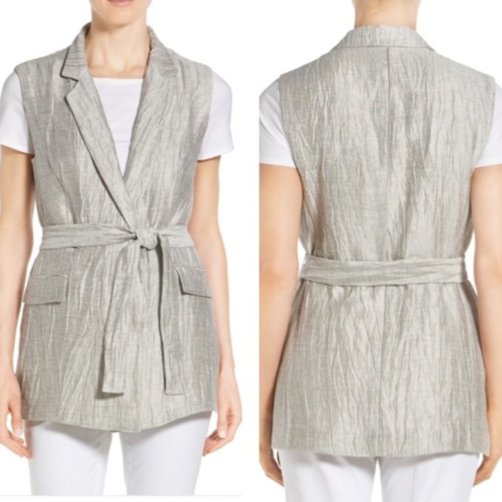 ⚡️80% OFF! Lafayette 148 NY Tie Crinkle Vest