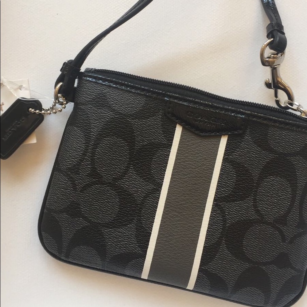 BLACK/SILVER COACH WRISTLET