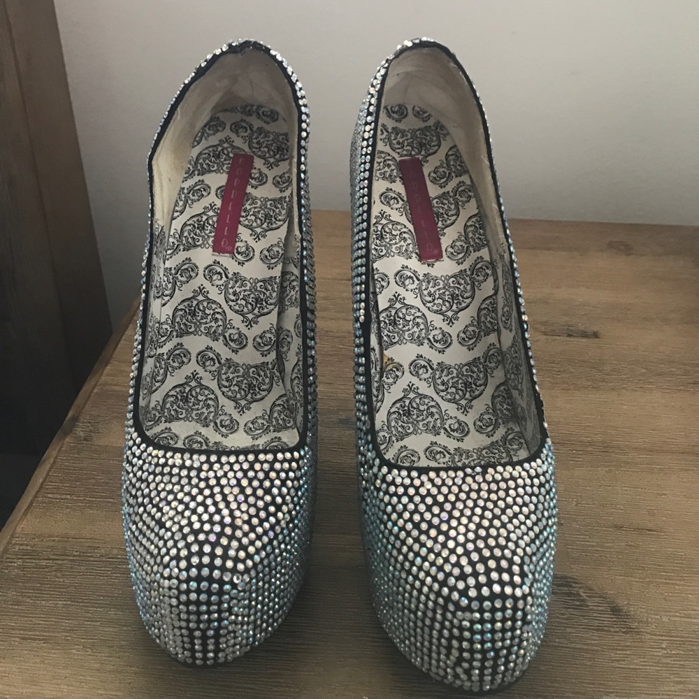 Bordello rhinestone heels