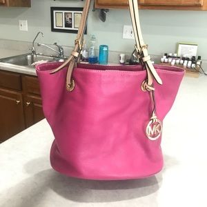 Michael Kors hot pink shoulder strap purse