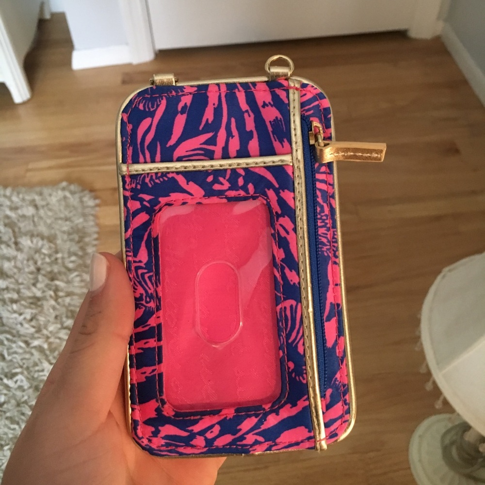 Lily Pulitzer pink/blue wristlet