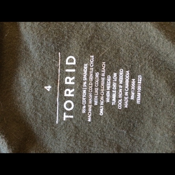 Torrid Olive Green Chevron Skirt - Picture 2 of 2