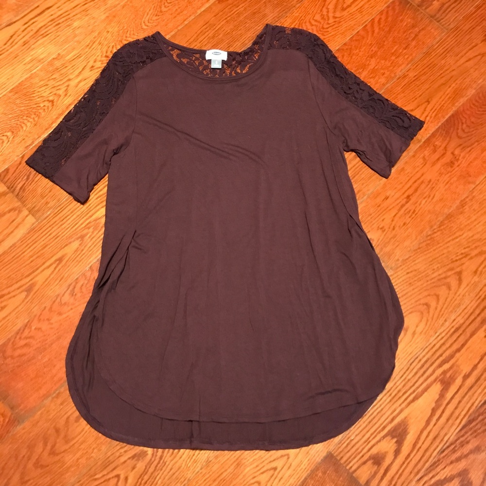 Plum, crochet/lace tunic
