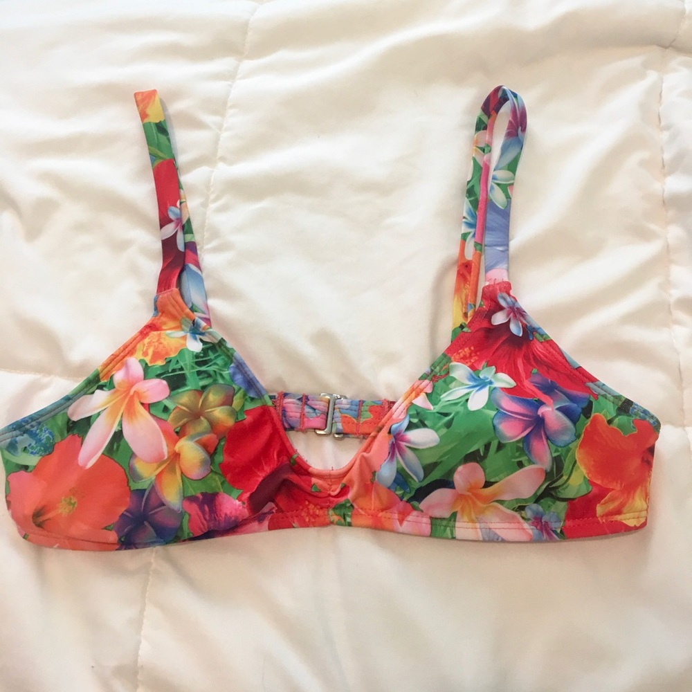 Bright floral bikini top