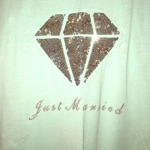 Just Married Sequin Embellished Tank Top