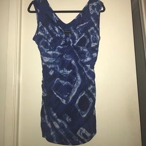 INC blue and white top