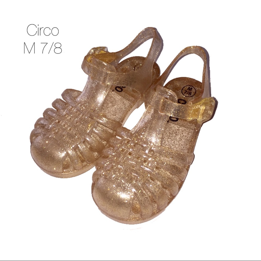 Circo Gold Sparkle Jelly Sandals M 7/8