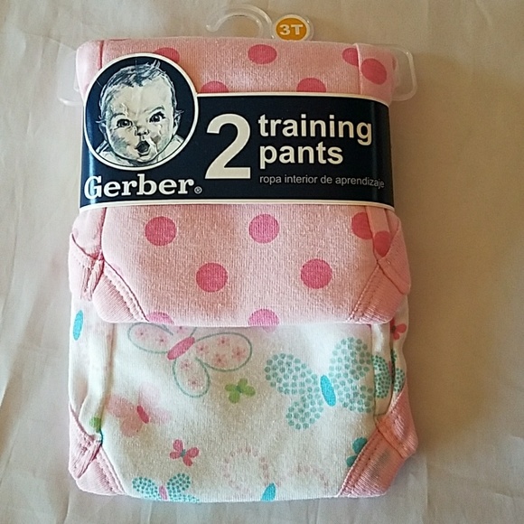 New Gerber 2 training pants 3T. White/pink - Picture 1 of 3