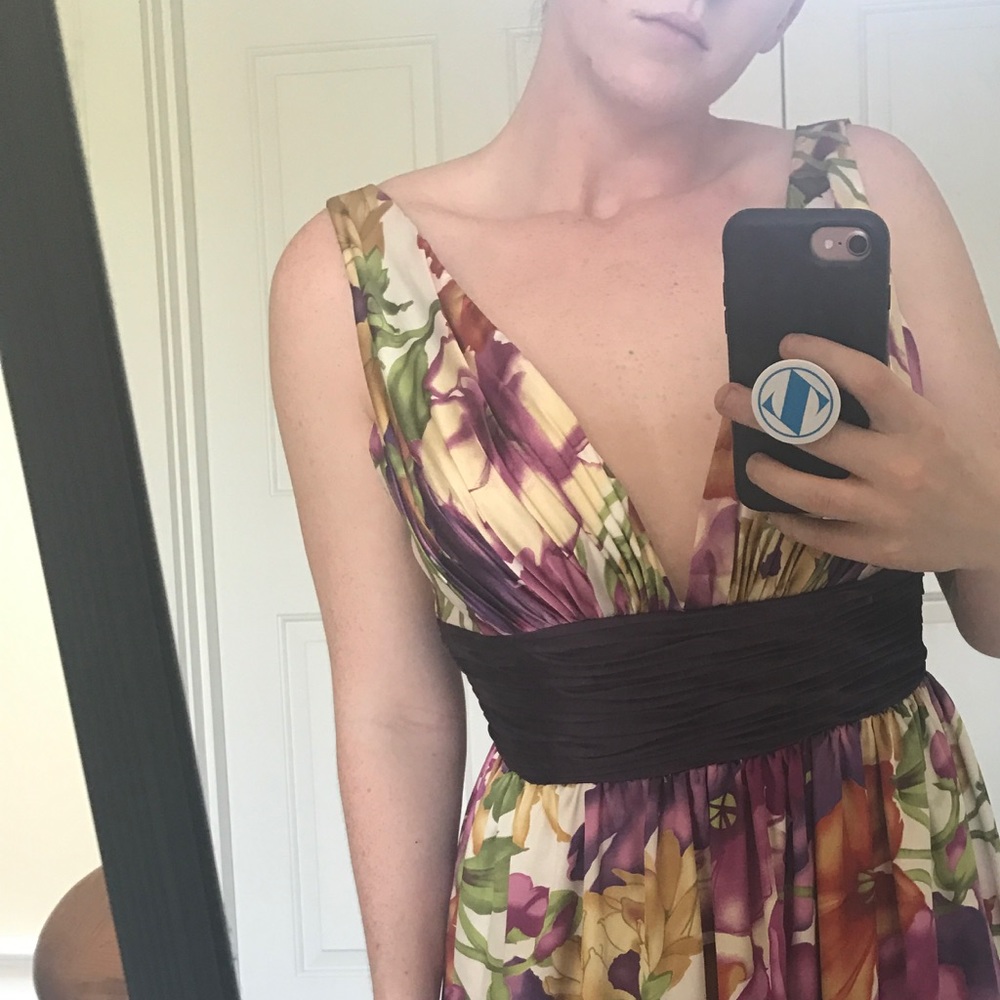 Gorgeous floral soft prom dress