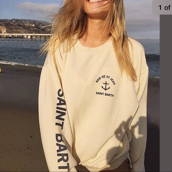 Brandy Melville Tops - Brandy Melville distressed saint Barth sweatshirt