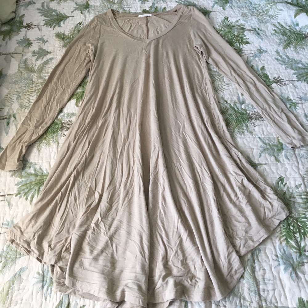 Reborn J Oatmeal Long Sleeve Dress