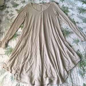 Reborn J Oatmeal Long Sleeve Dress