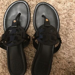 Black Tory Burch Miller Sandals 7.5
