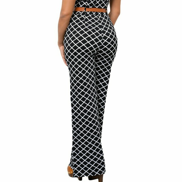 Lattice Print Wide Leg Jumpsuit(host pick 🎉💕) - Picture 5 of 5