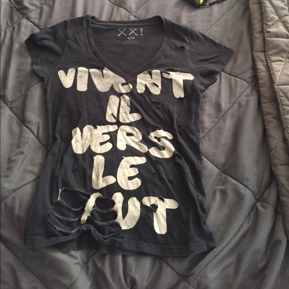 Ripped up black tee