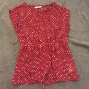 Sheer vintage inspired polka dot top