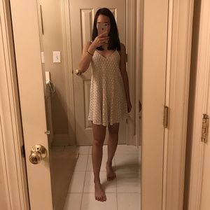 American Threads Audrey Cream Strappy Mini Dress