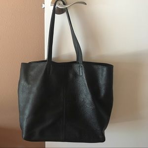 Banana Republic Large Leather Tote, Black
