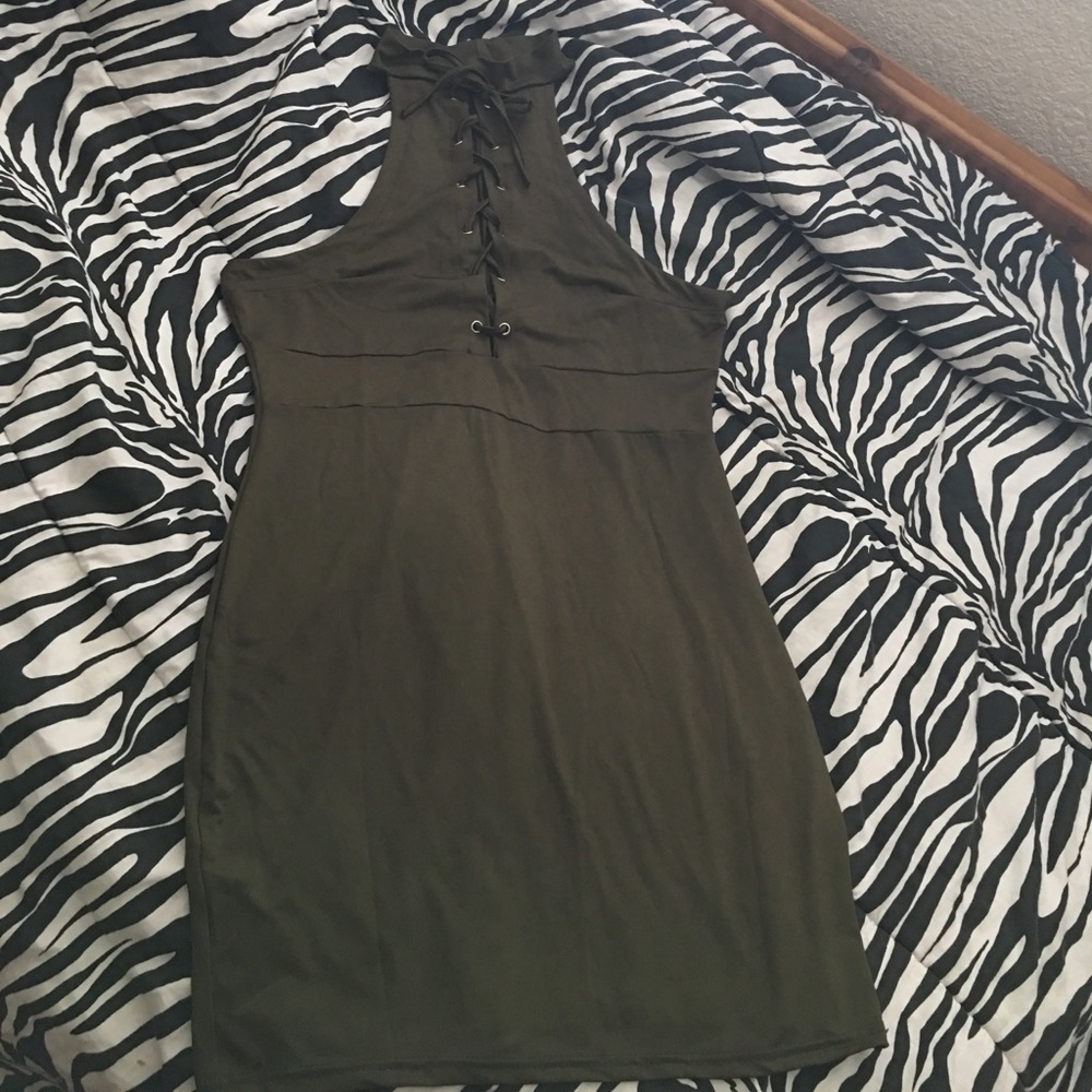 Halter lace-up bandage dress