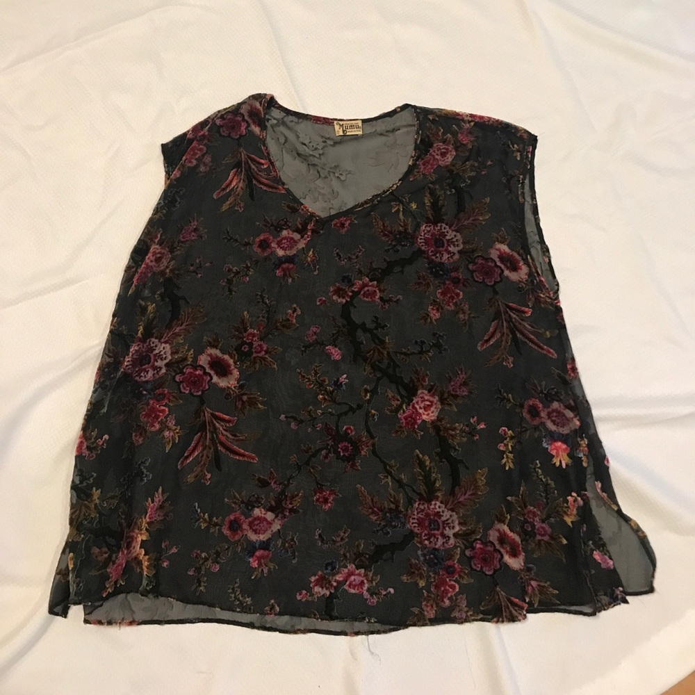 Show Me Your Mumu black velvet tunic