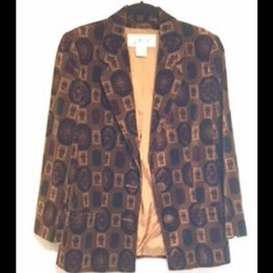 Velvet Vintage Boho 80s Pattern  Blazer jacket