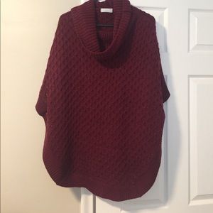 Burgundy Poncho Sweater