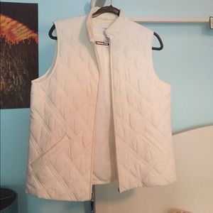 Liz Claiborne White Quilted Puffer Vest