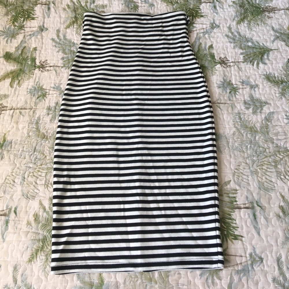 Poof Stripped Pencil Skirt