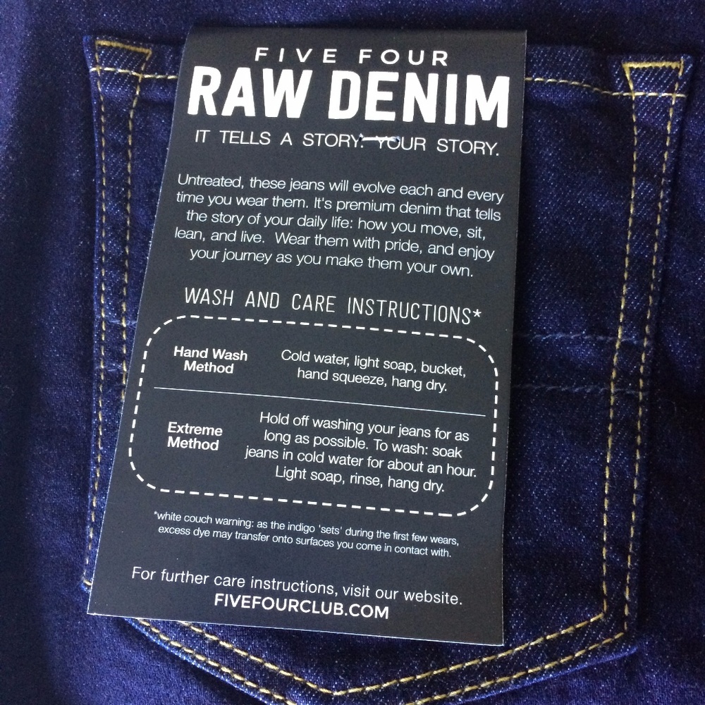 NWT Five Four Briggs Raw Denim Relaxed Fit Jeans