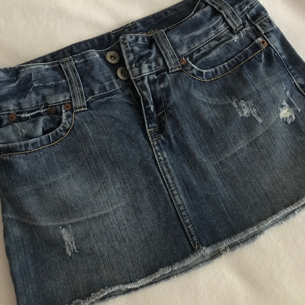American Eagle mini denim jean skirt sz 0
