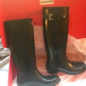 Hunter original tall black rain boots (new in box)