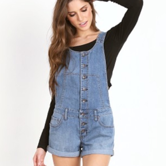 Free People 🌷NWOT Button Front Century Shortalls - Picture 2 of 8