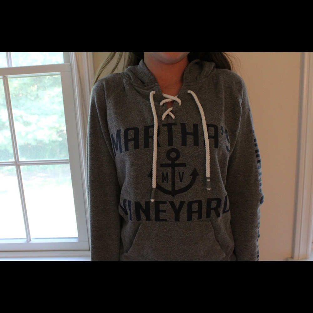 Trendy lace up Martha's Vineyard Sweatshirt!!
