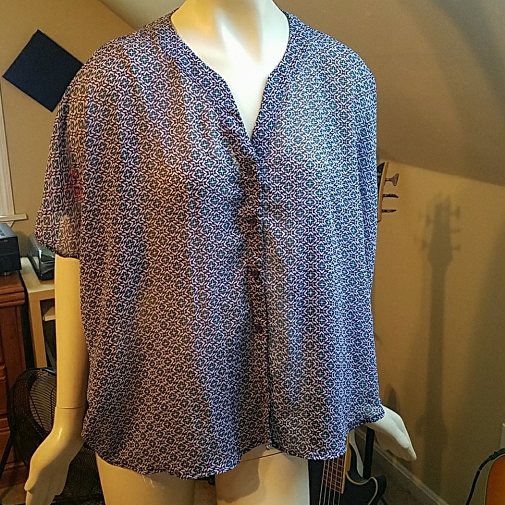 Sheer Button-down "poncho"