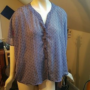 Sheer Button-down "poncho"