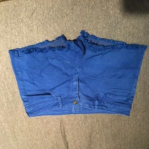 Royal blue jean shorts