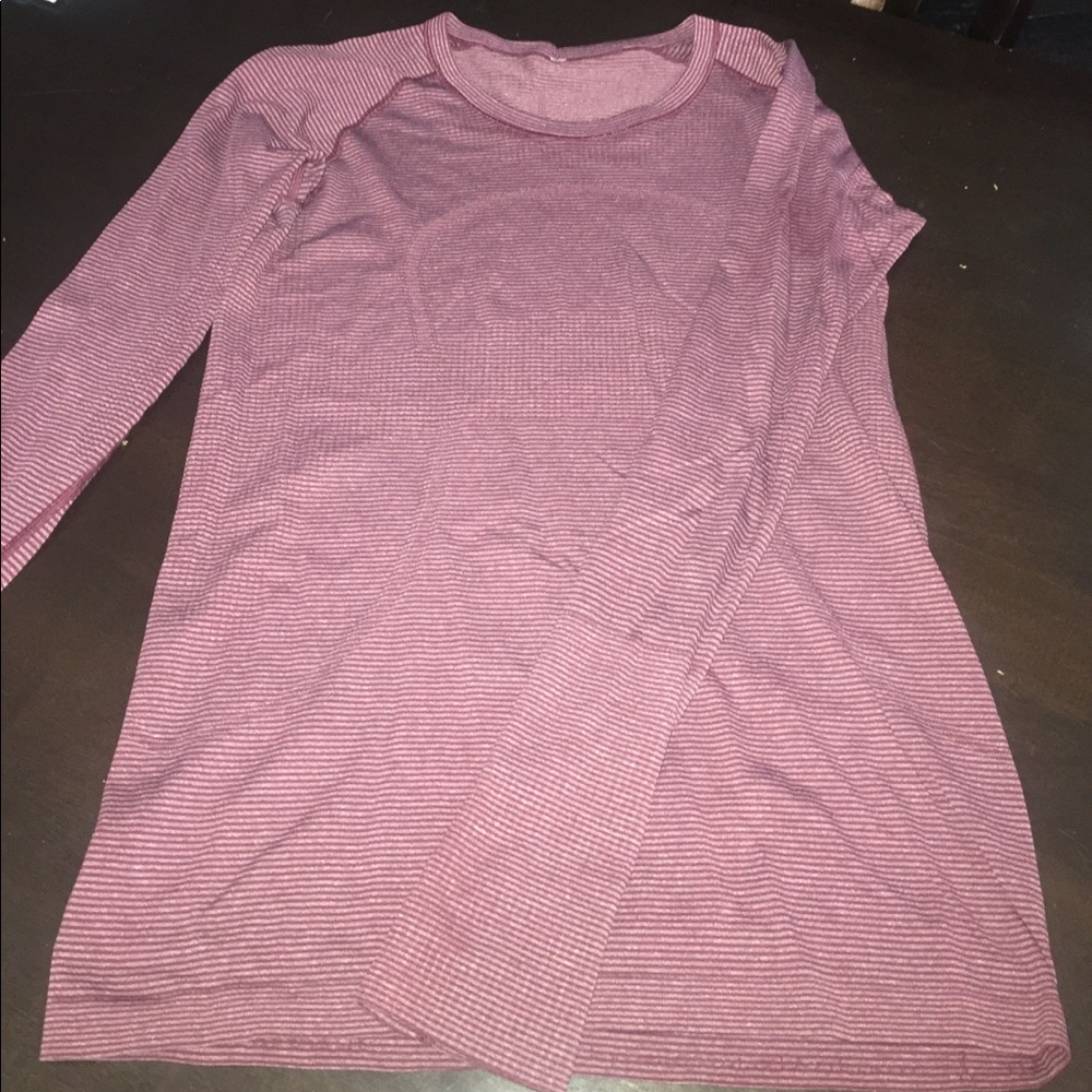 Lululemon Run:Swiftly Long Sleeve Maroon Stripe 10