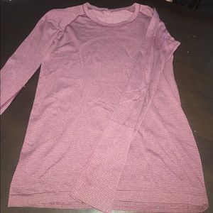 Lululemon Run:Swiftly Long Sleeve Maroon Stripe 10