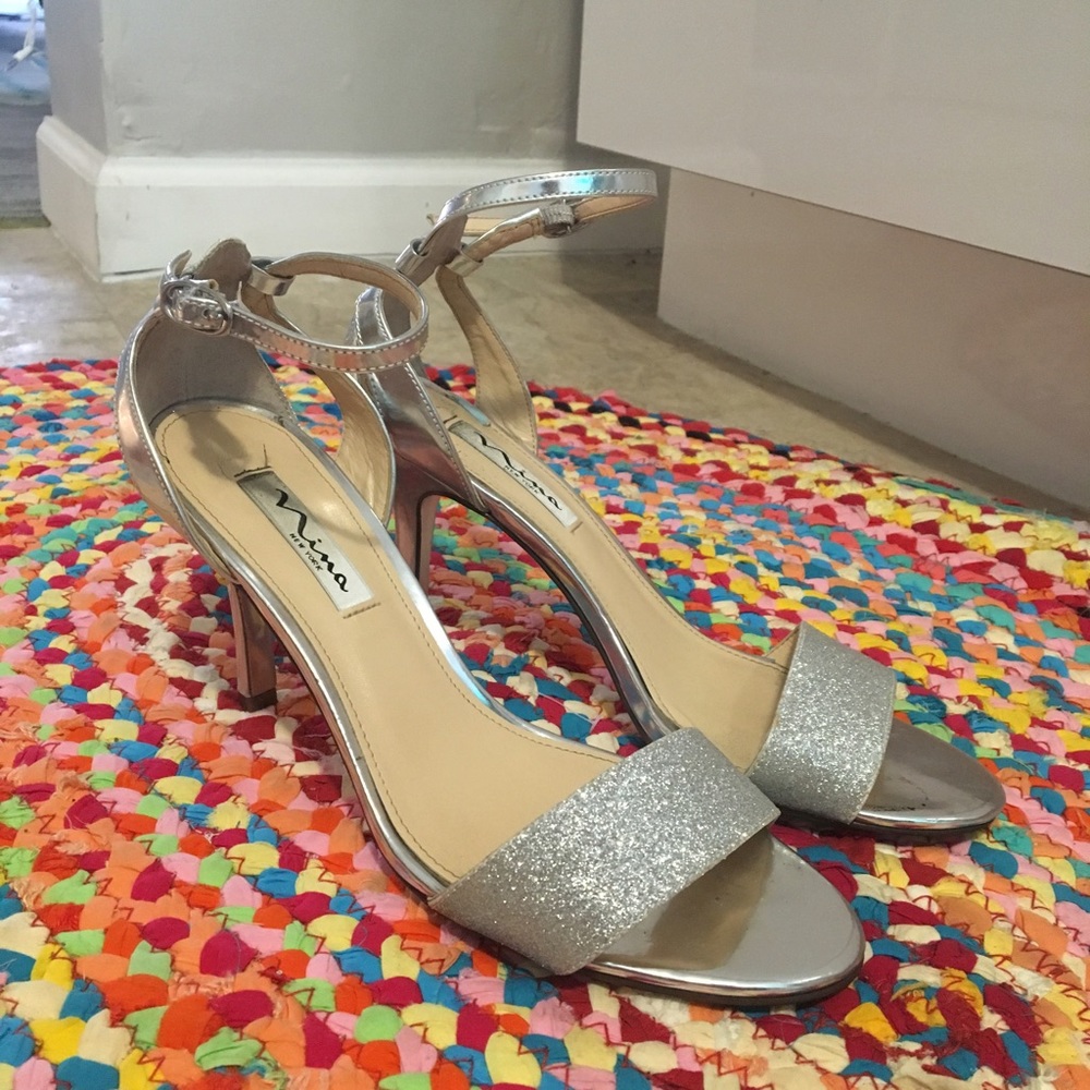 Sparkly and Strappy Silver Heels