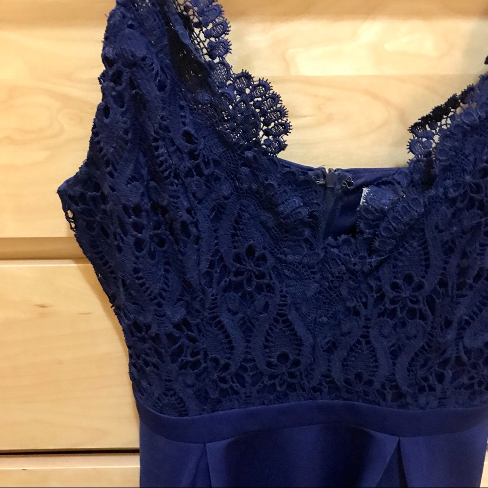 Lacy top navy dress