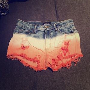 Red White and Blue jean shorts
